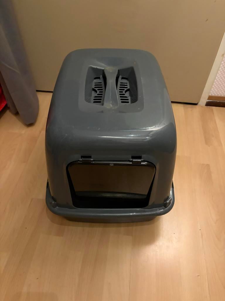 Kattenbak met klep-Grijs, Ophalen of Verzenden, Zo goed als nieuw