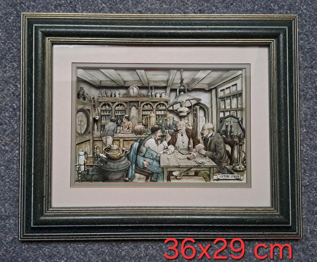 anton pieck 3D lijst cafe, Ophalen of Verzenden, Hout, Minder dan 50 cm, Minder dan 50 cm