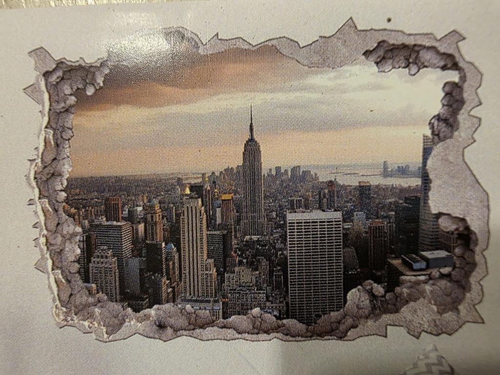 Muursticker New York skyline 3D effect, Huis en Inrichting, Woonaccessoires | Wanddecoraties, Ophalen of Verzenden, Nieuw
