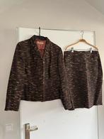 Sophia Pigozzi Tweed Jasje en Rok Set - Maat M, Maat 38/40 (M), Kostuum of Pak, Bruin, Verzenden