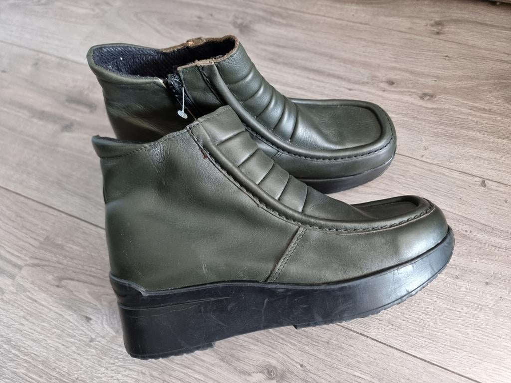 Groen leren Bella Donna boots, maat 38, Nieuw (GB4), Ophalen of Verzenden, Nieuw, Groen