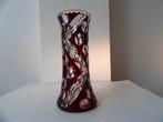 Art Deco Vaas Boheems, rood/kristal, Ophalen of Verzenden