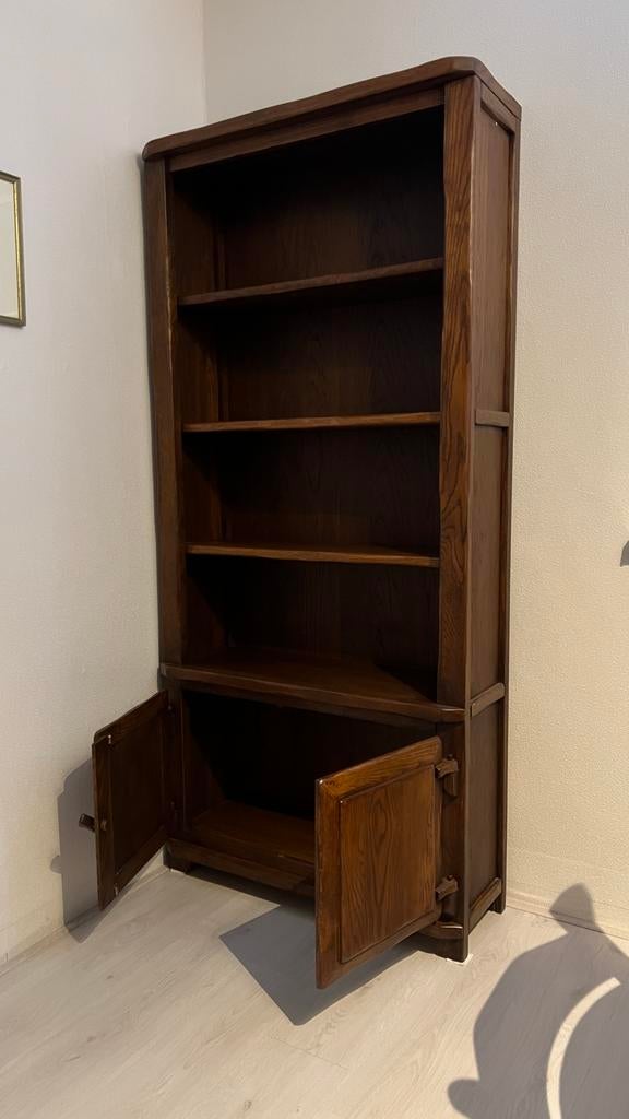 Massief eiken boekenkast met deuren - Zelf ophalen, Huis en Inrichting, Kasten | Boekenkasten, Gebruikt, 50 tot 100 cm, 150 tot 200 cm
