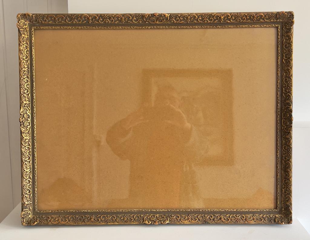 OUDE VERGULDE SCHILDERIJLIJST, Ophalen, Gebruikt, 50 tot 75 cm, 75 tot 100 cm