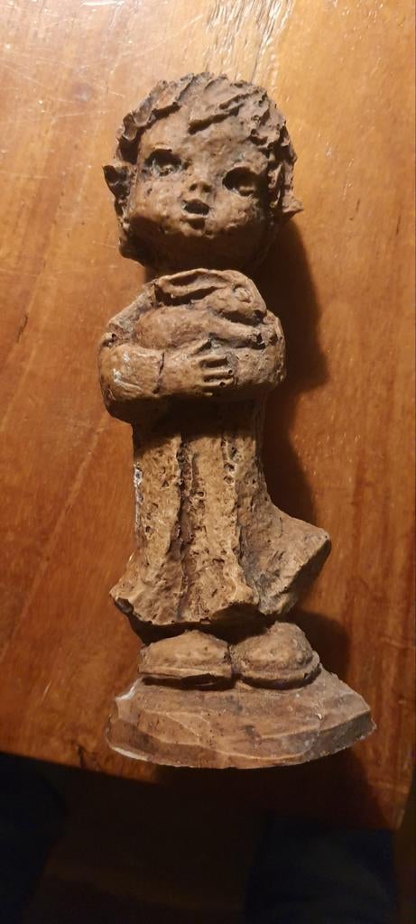 Vintage Gira beeldje van meisje met konijn, Verzamelen, Ophalen of Verzenden