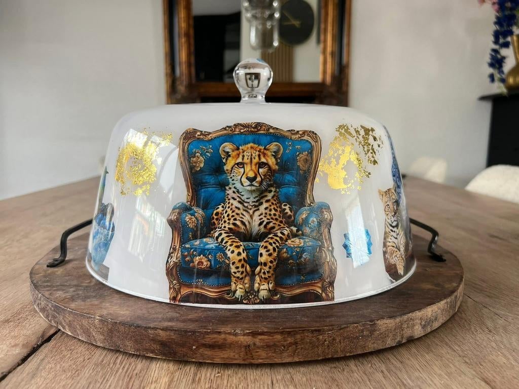 Prachtige grote panter stolp handmade, Ophalen, Nieuw