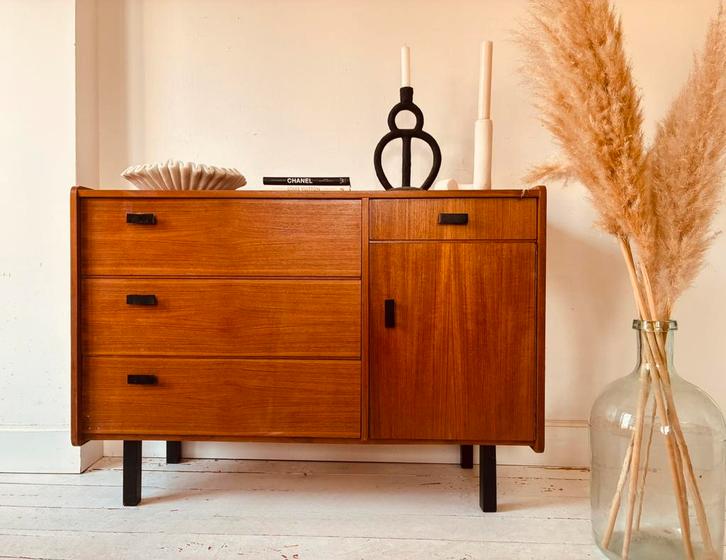 Vintage retro dressoir schoenenkast gangkast mid century, Verzamelen, Retro, Huis en Inrichting, Ophalen