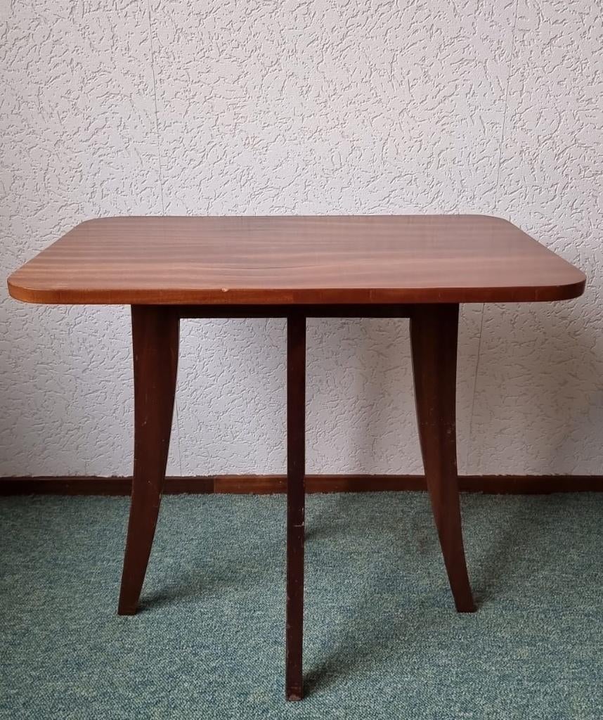 Vintage bijzet tafel 1958, Gebruikt, 55 tot 75 cm, Vintage, art deco, Rechthoekig