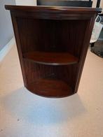 Donkerbruin hoekkastje met twee planken, Huis en Inrichting, Kasten | Overige, Ophalen, Gebruikt