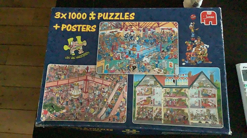 Jan van Haasteren 3 x 1000 stukjes puzzels, Ophalen of Verzenden, 500 t/m 1500 stukjes, Gebruikt