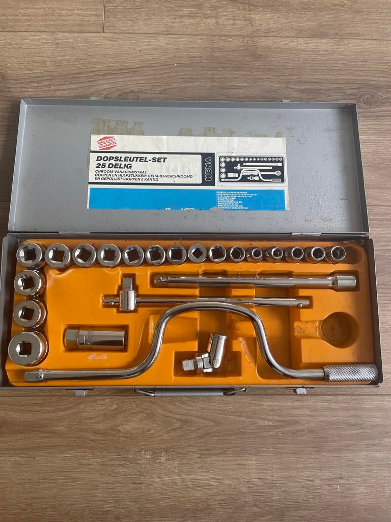 Hema Dopsleutel-set 25-delig Chroom-Vanadiumstaal, Ophalen, Gebruikt