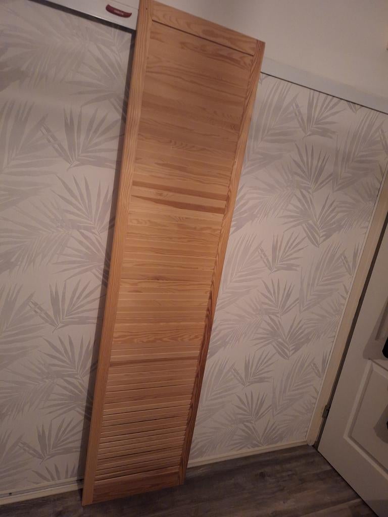 Houten Louvredeur, Ophalen, Minder dan 80 cm, Binnendeur, Zo goed als nieuw