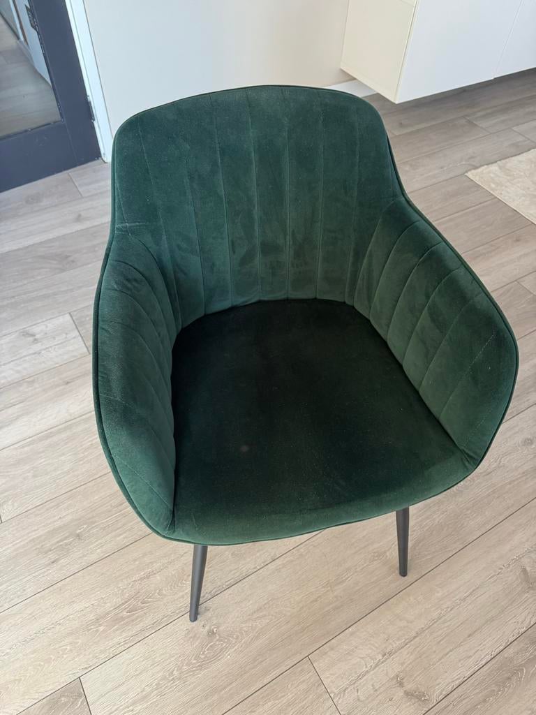 Kwantum eetkamerstoel groen, Huis en Inrichting, Stoelen, Ophalen, Gebruikt, Overige kleuren, Eén