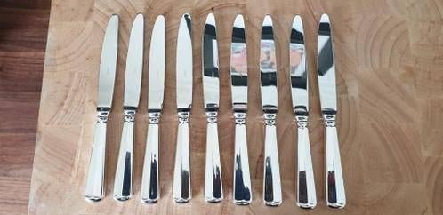 Verzilverde dinermessen Sola100 Haags lofje per stuk, Antiek en Kunst, Antiek | Bestek, Ophalen of Verzenden