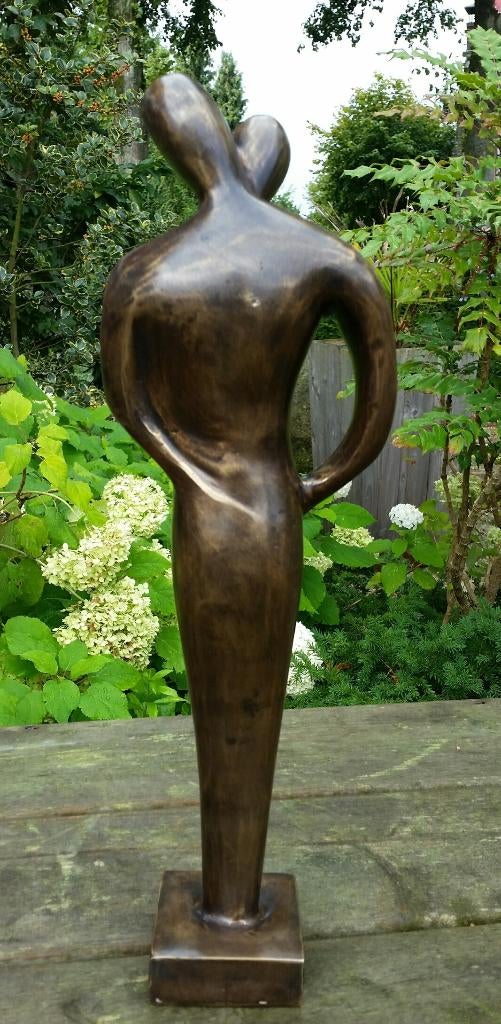 ABSTRACT BEELD / KOPPEL / MAN VROUW/ BRONZEN TUINBEELD, Antiek en Kunst, Kunst | Beelden en Houtsnijwerken, Ophalen of Verzenden