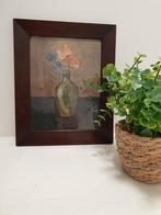 Schilderijtje vaasje met bloemen., Ophalen of Verzenden