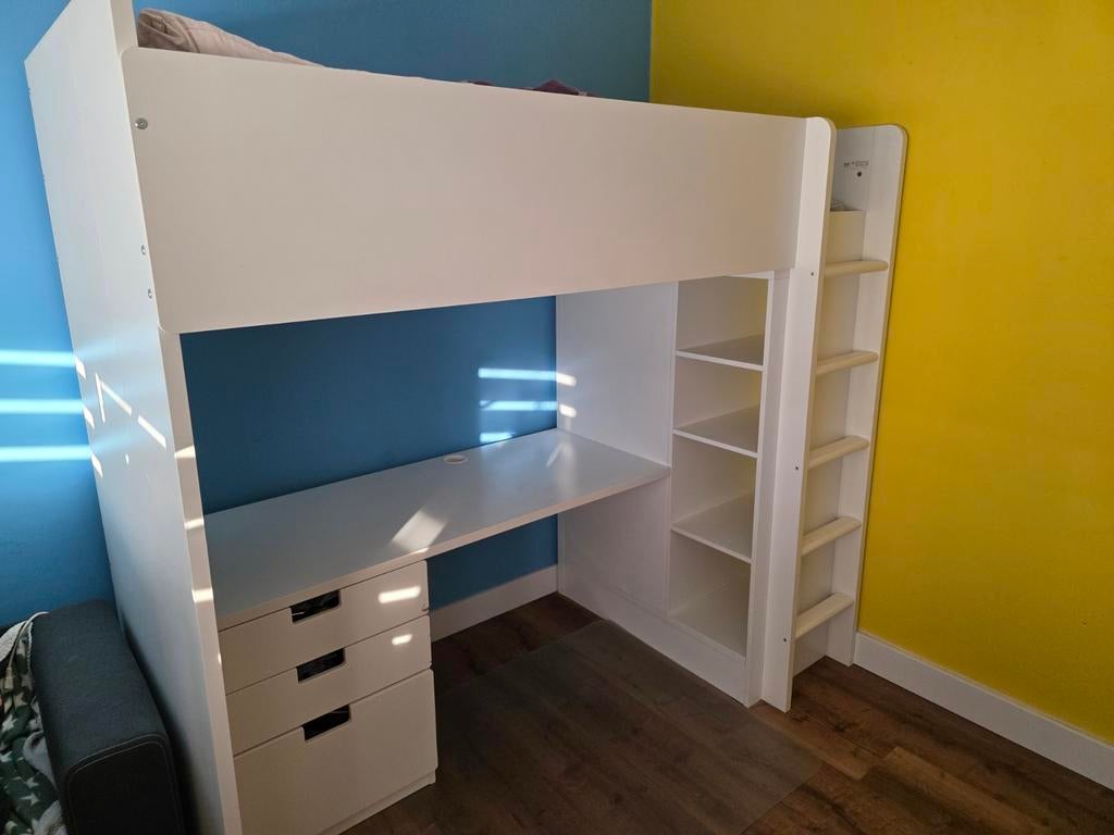 Ikea Småstad hoogslaper met bureau en kledingkast, Ophalen, Gebruikt, Eenpersoons, 200 cm