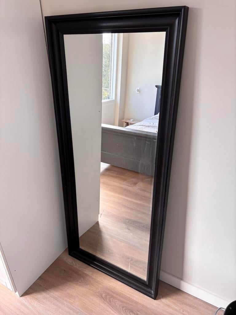 Spiegel zwart 165 x 74 cm, Huis en Inrichting, Woonaccessoires | Spiegels, Ophalen, Zo goed als nieuw, 150 tot 200 cm, Rechthoekig