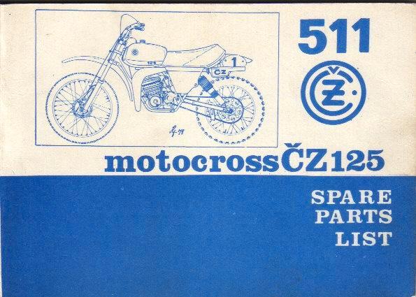 CZ 125 type 511 spare parts moto cross (1755z), Motoren, Handleidingen en Instructieboekjes, Overige merken, Ophalen of Verzenden
