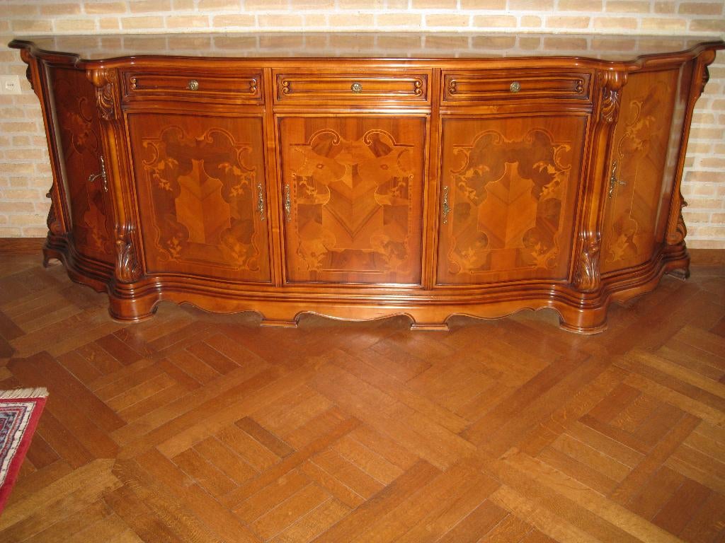 Vintage Italiaanse design dressoir, Ophalen, Met deur(en), 200 cm of meer, 25 tot 50 cm