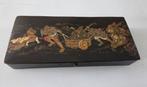 Antieke grote Franse schrijfdoos papier-maché met Chinese, Ophalen of Verzenden
