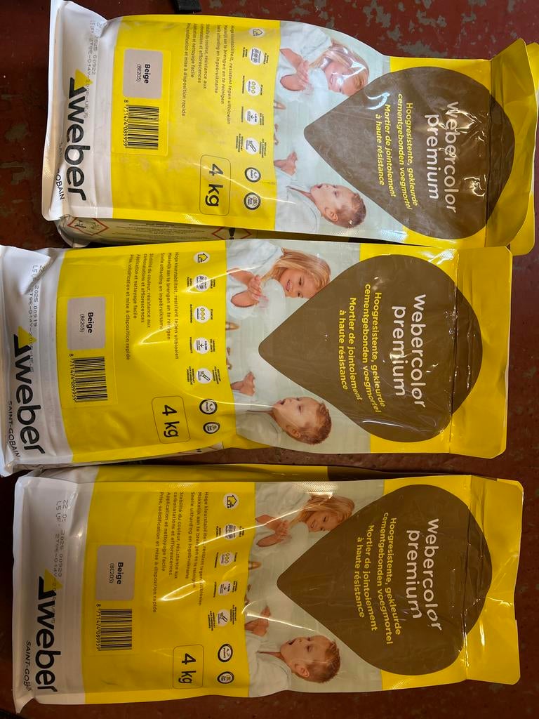 Webercolor Premium Beige voegmiddel 4kg, Ophalen, Nieuw, Overige materialen, Overige typen