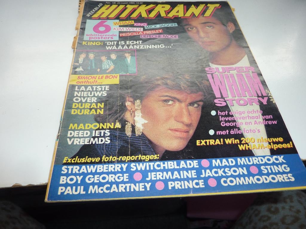 HITKRANT NR 13 1985-CENTERFOLD-P ZADORA-WHAM-A TEAM-DURAN, Verzenden, 1980 tot heden, Tijdschrift