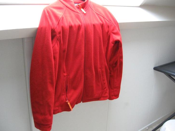 Rode dames fleez jas jack maat M €7.50 + 2 Zakken., Kleding | Dames, Jassen | Zomer, Zo goed als nieuw, Maat 38/40 (M), Rood, Ophalen of Verzenden