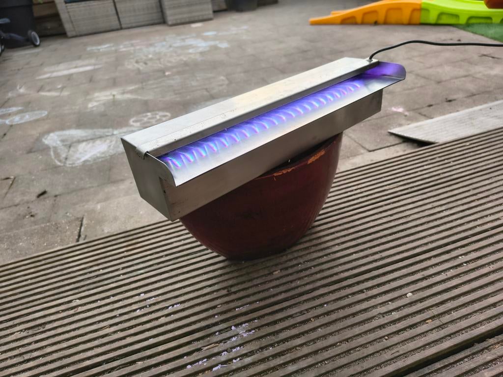 Rvs Waterval 40cm met ledverlichting, Ophalen of Verzenden, Gebruikt, Rvs, Waterval