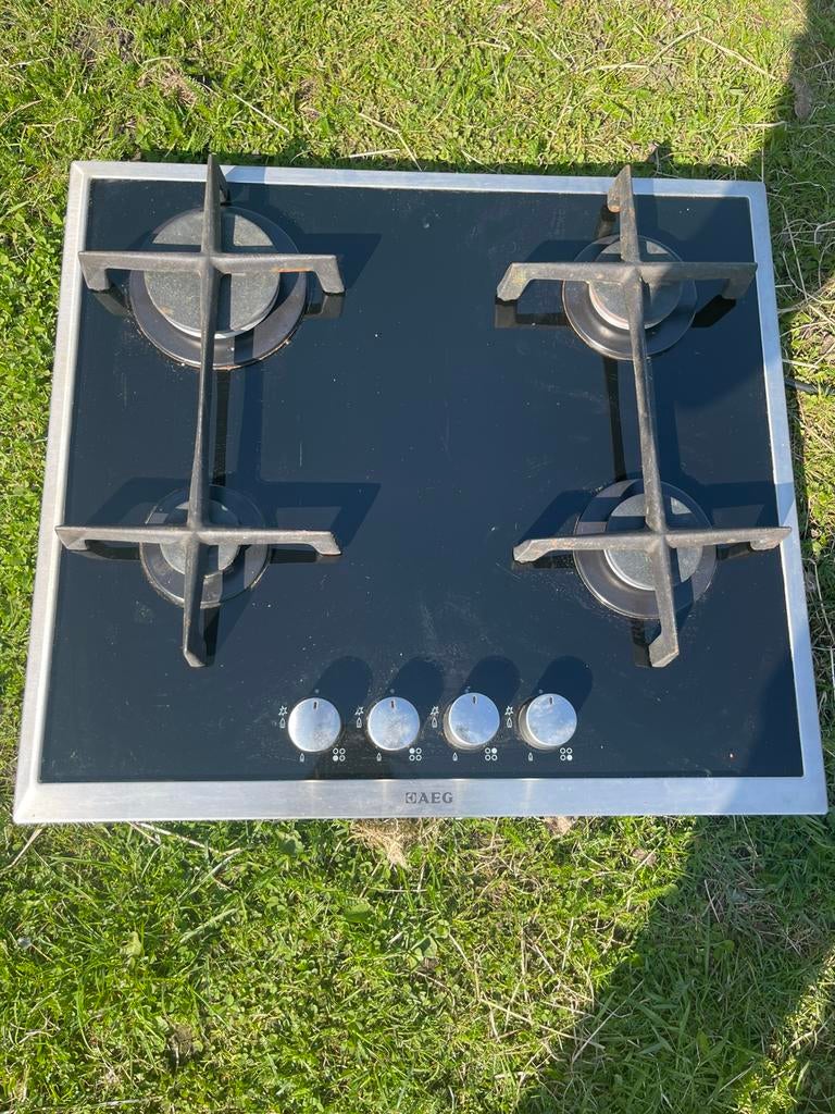 AEG kookplaat gas, Witgoed en Apparatuur, Kookplaten, Gebruikt, Inbouw, Gas, 4 kookzones