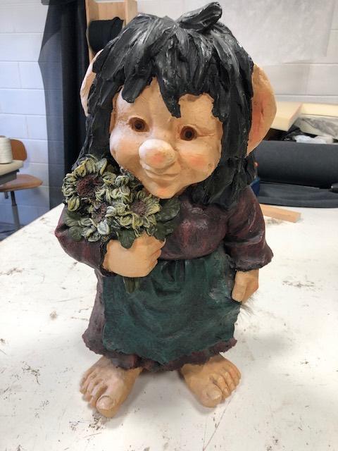 Beeld trol of Bosnimf  Polystone, Verzamelen, Beelden en Beeldjes, Zo goed als nieuw, Fantasy, Ophalen