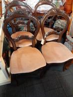 Set 4 noten biedermeijer stoelen, Ophalen of Verzenden, Zo goed als nieuw, Eén