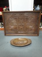 ANTIEK FRIES KERFSNEDE DIENBLAD + SCHAALTJE uit 20e JAREN, Ophalen of Verzenden