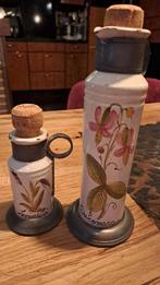 Antieke porseleinen apothekersflesjes met tin – ca. 1900, Antiek en Kunst, Antiek | Keramiek en Aardewerk, Ophalen of Verzenden