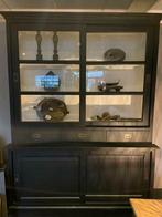Klassieke buffetkast zwart 170 breed landelijke glas perfect, 200 cm of meer, Nieuw, Glas, 25 tot 50 cm