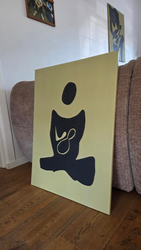 Moeder en kind schilderij op doek 60x80cm, Ophalen