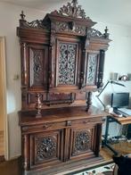 Grote antieke kast met hout snijwerk, Antiek en Kunst, Ophalen