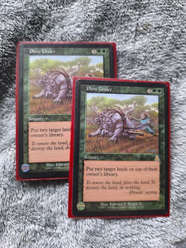Tweetal Magic: The Gathering kaarten - Plow Under, Hobby en Vrije tijd, Ophalen of Verzenden, Gebruikt, Meerdere kaarten
