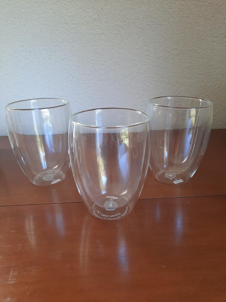 3 Bodum dubbelwandig glazen, Ophalen of Verzenden