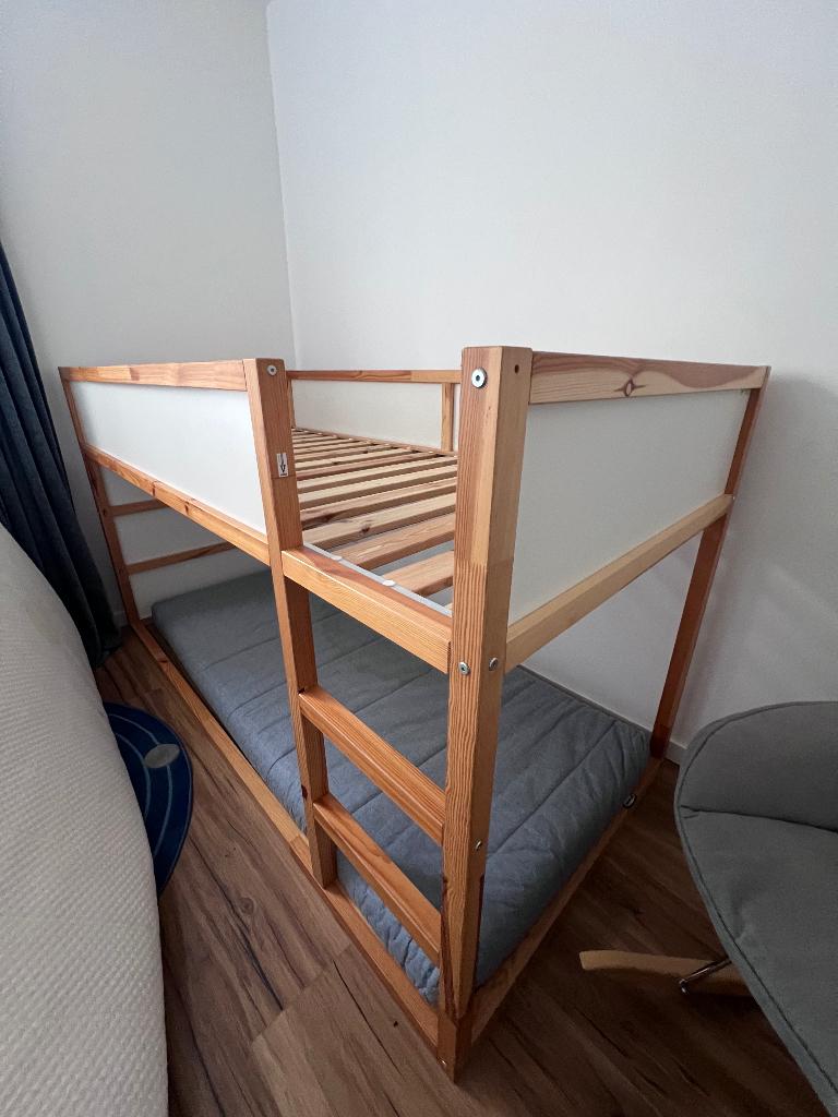 MYDAL Bunk bed frame, pine, 90x200 cm, Ophalen, Gebruikt, 90 cm, Bruin