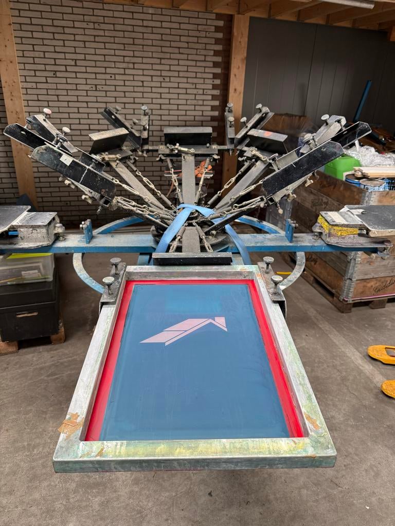 Rototex Zeefdruk Carrousel - 6 kleuren, 6 stations, Ophalen of Verzenden