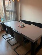 Eettafel met beton ciré betonlook houten blad, Ophalen, Overige materialen, Gebruikt, 200 cm of meer