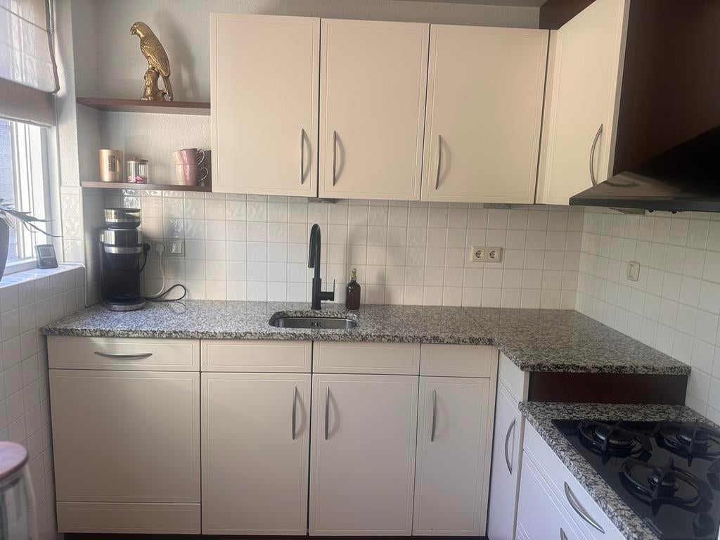 Moderne hoekkeuken met granieten blad, Ophalen, Gebruikt, Hoekkeuken, Graniet of Steen