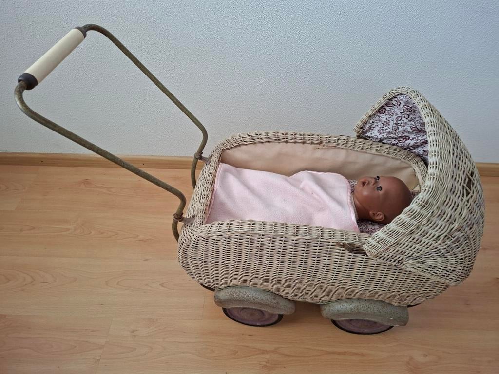 Poppenwagen vintage jaren 50, Ophalen, Gebruikt, Babypop