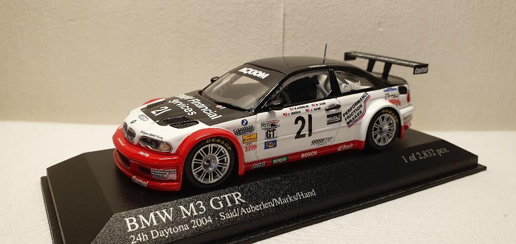 Minichamps BMW M3 GTR #21 Alms Daytona 24h 2004, Hobby en Vrije tijd, Modelauto's | 1:43, Ophalen of Verzenden, Nieuw, Auto, MiniChamps