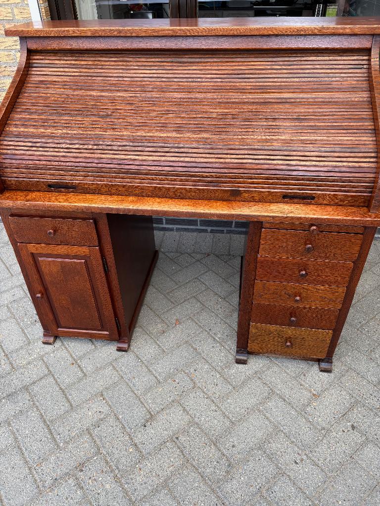 Bureau met rolluik, Huis en Inrichting, Bureaus, Ophalen, Gebruikt, Hout