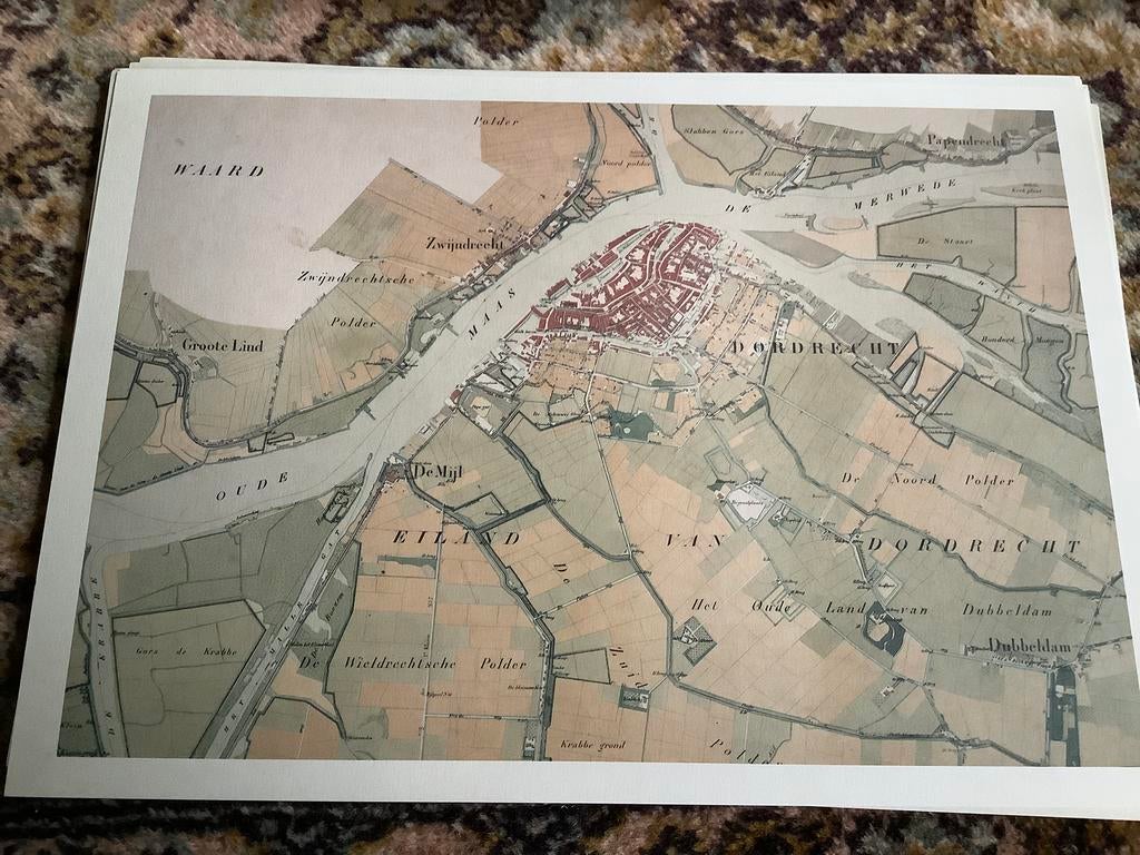 Koperprent 1990, Ophalen of Verzenden, 1800 tot 2000, Nederland, Landkaart