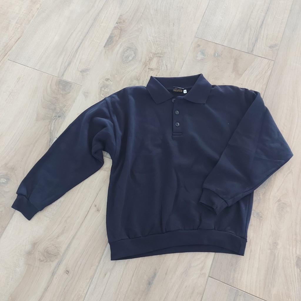 Besco - polo trui lange mouw - donkerblauw - maat 152, Ophalen of Verzenden, Nieuw, Jongen, Broek