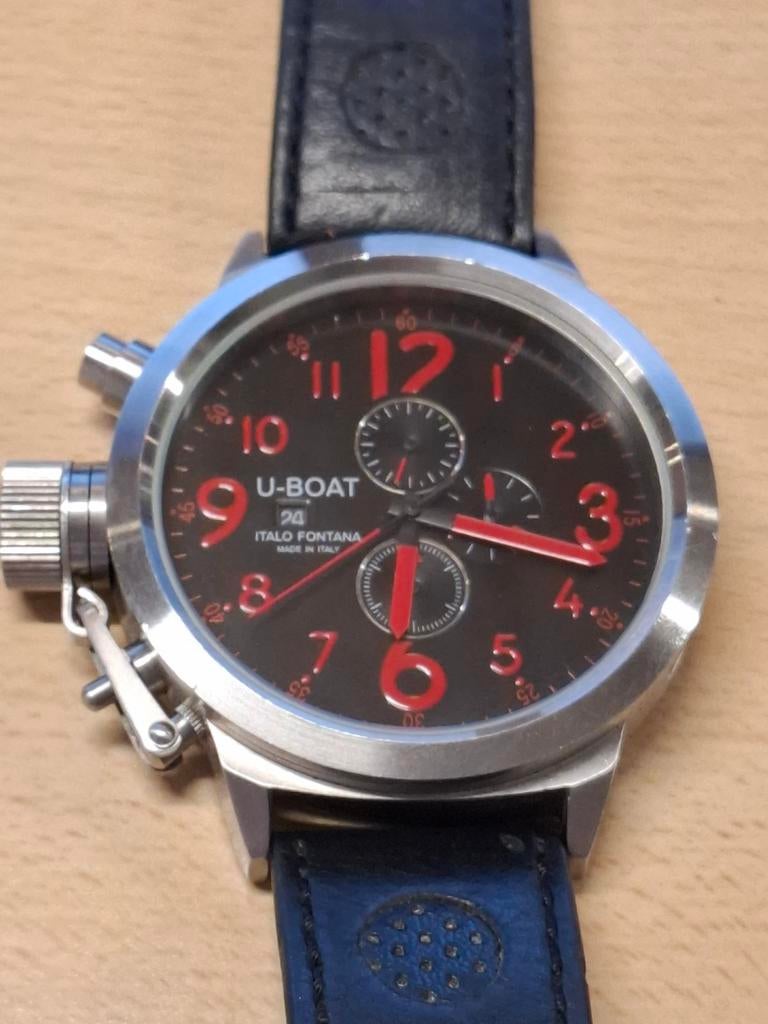 U-Boat horloge met origineel zwart leren bandje, Overige merken, Ophalen of Verzenden, Via pesciatina 751h, 55010 gragnano, Nb