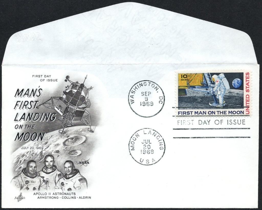 Ruimte (10) - Man's First Landing on the Moon 1969, Postzegels en Munten, Verzenden, Envelop